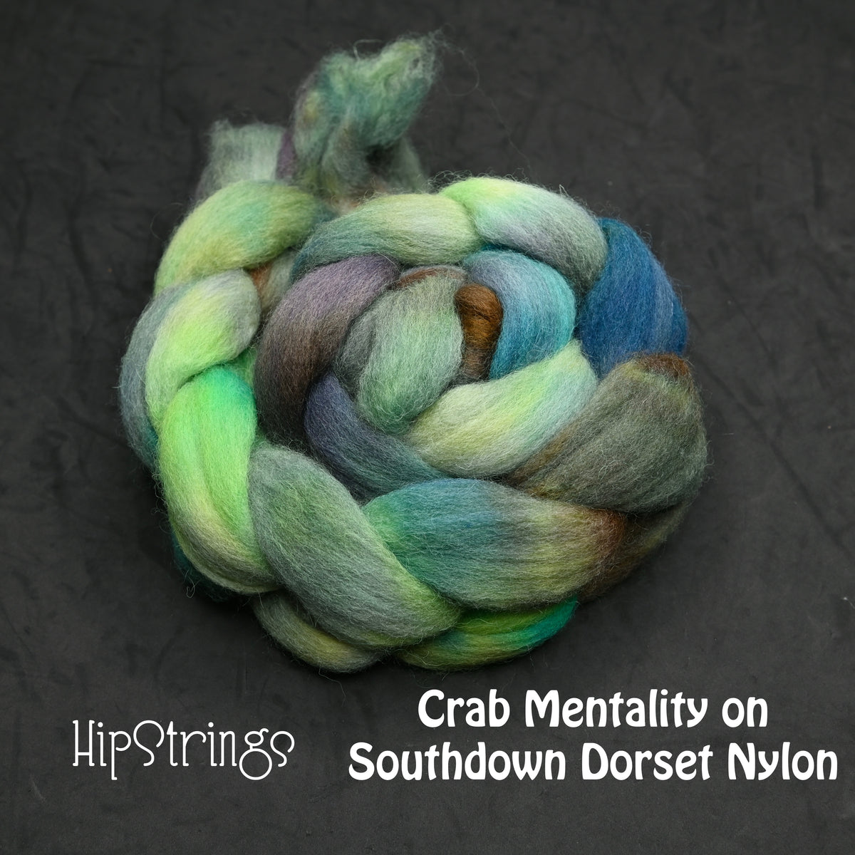 Crab Mentality on Hand Dyed Southdown/Dorset Horn/Bio-Nylon Combed Top - 4 oz