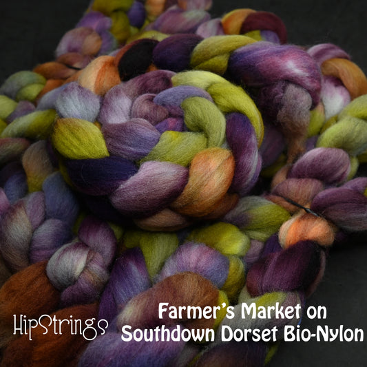 Farmer's Market on Hand Dyed Southdown/Dorset Horn/Bio-Nylon Combed Top - 4 oz