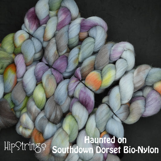 Haunted on Hand Dyed Southdown/Dorset Horn/Bio-Nylon Combed Top - 4 oz