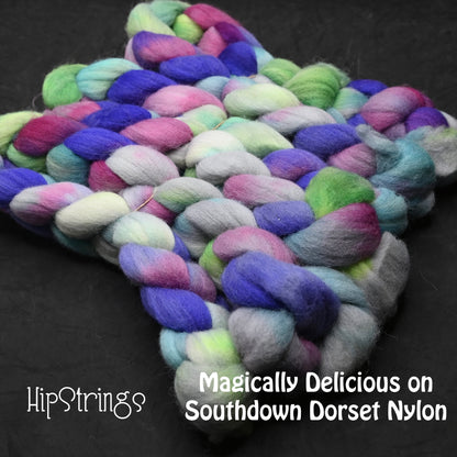 Magically Delicious on Hand Dyed Southdown/Dorset Horn/Bio-Nylon Combed Top - 4 oz
