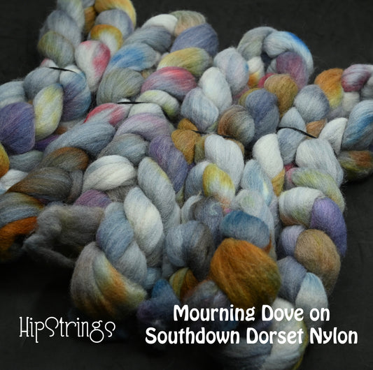 Mourning Dove on Hand Dyed Southdown/Dorset Horn/Bio-Nylon Combed Top - 4 oz