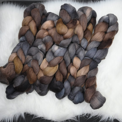 Plague Bear on Hand Dyed Southdown/Dorset Horn/Bio-Nylon Combed Top - 4 oz