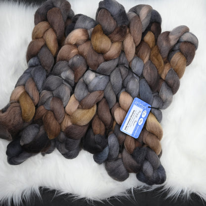 Plague Bear on Hand Dyed Southdown/Dorset Horn/Bio-Nylon Combed Top - 4 oz
