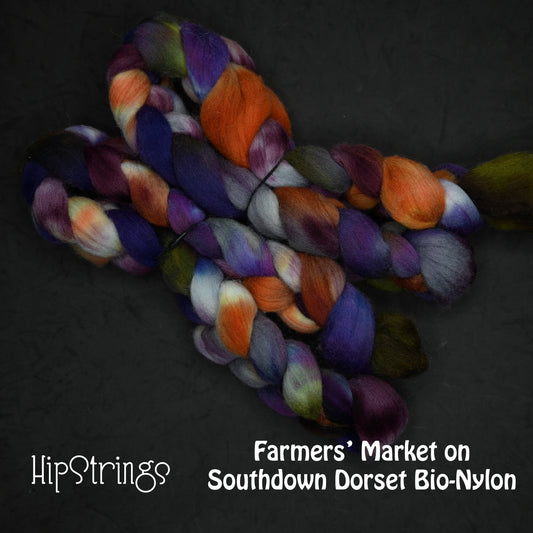 Farmer's Market on Hand Dyed Southdown/Dorset Horn/Bio-Nylon Combed Top - 4 oz