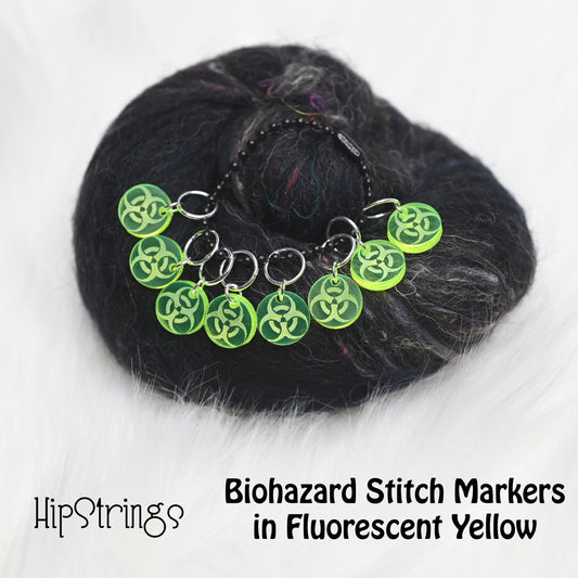 Biohazard Snagless Stitch Markers - Set of 8