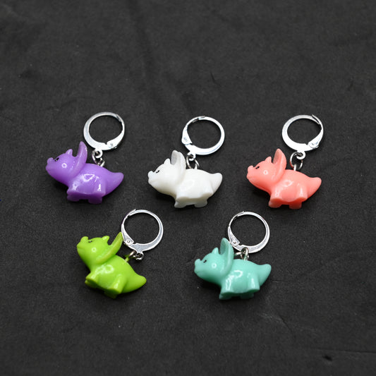 Triceratops Locking Stitch Markers - Set of 5