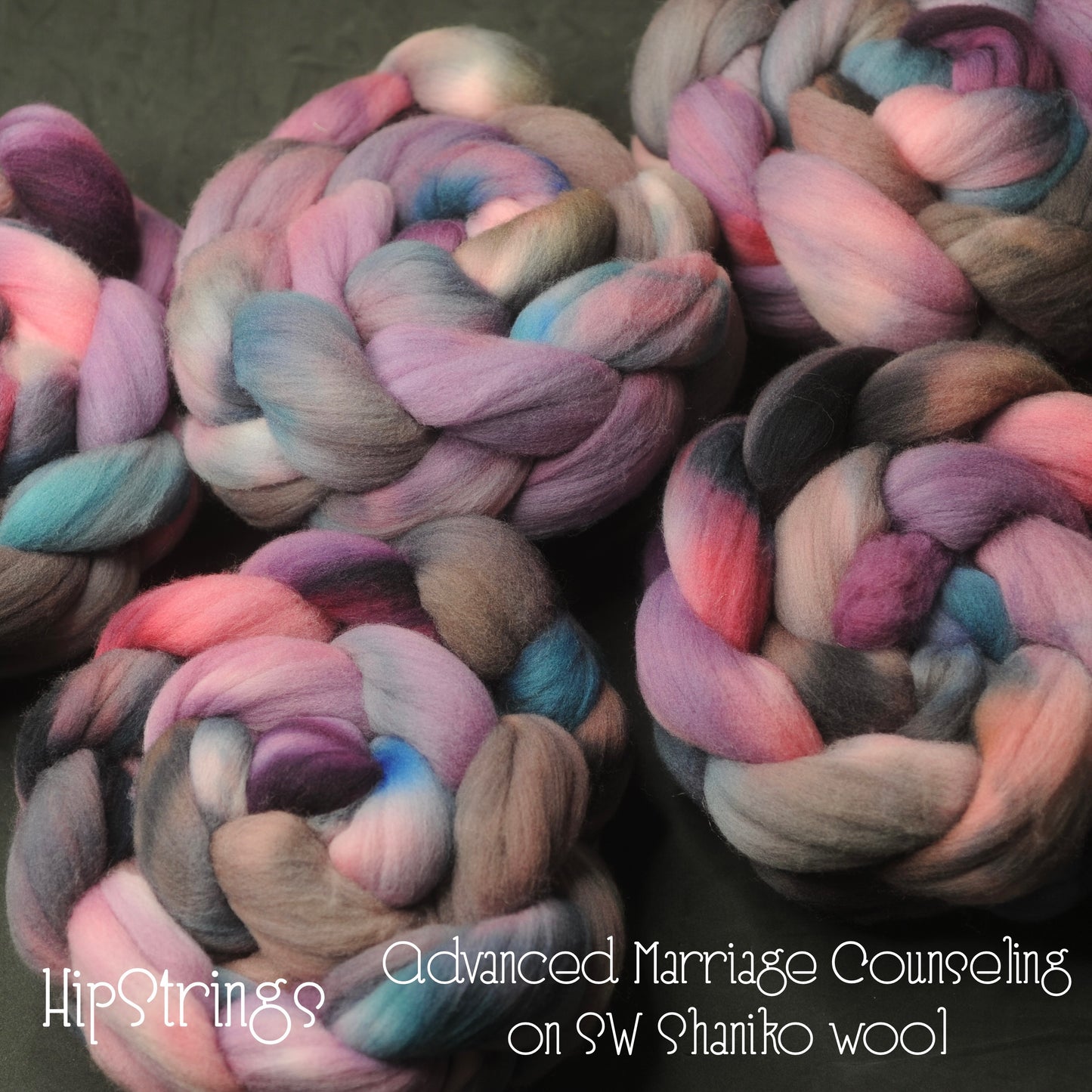 Advanced Marriage Counseling on Hand Dyed SW Shaniko Wool Combed Top - 4 oz