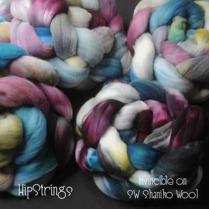 Invincible on Hand Dyed SW Shaniko Wool Combed Top - 4 oz