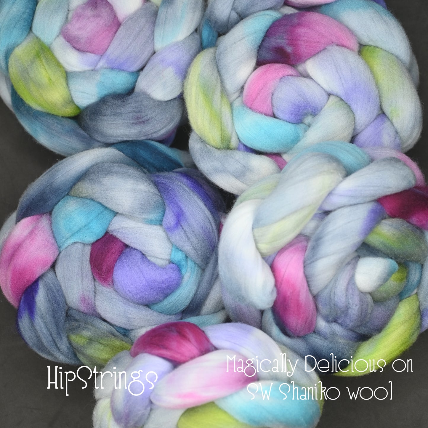 Magically Delicious on Hand Dyed SW Shaniko Wool Combed Top - 4 oz