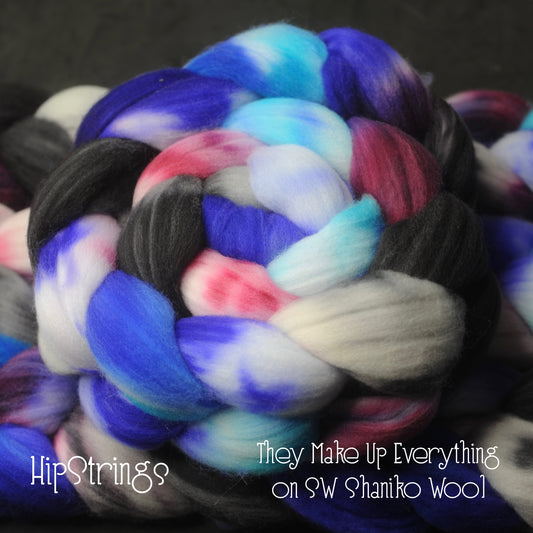 They Make Up Everything on Hand Dyed SW Shaniko Wool Combed Top - 4 oz
