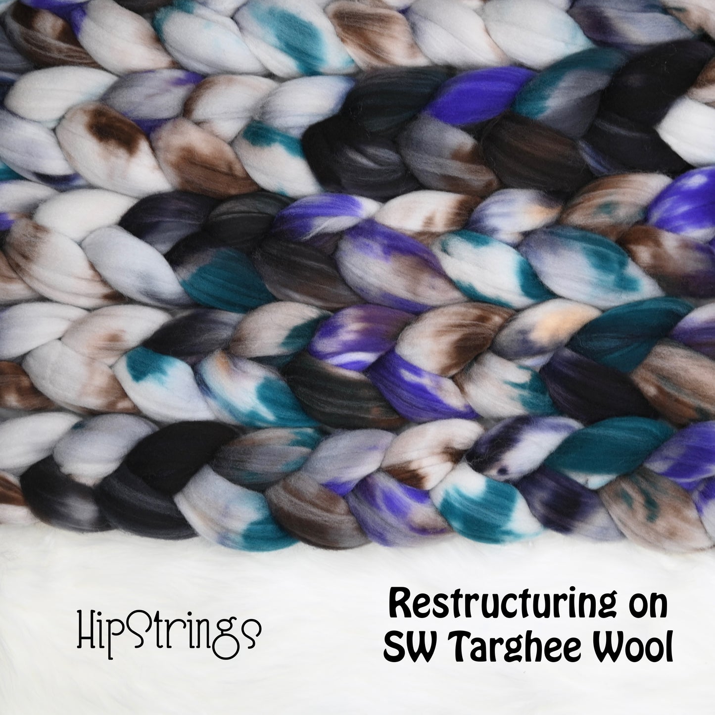 Restructuring on Hand Dyed Superwash Targhee Wool Combed Top - 4 oz