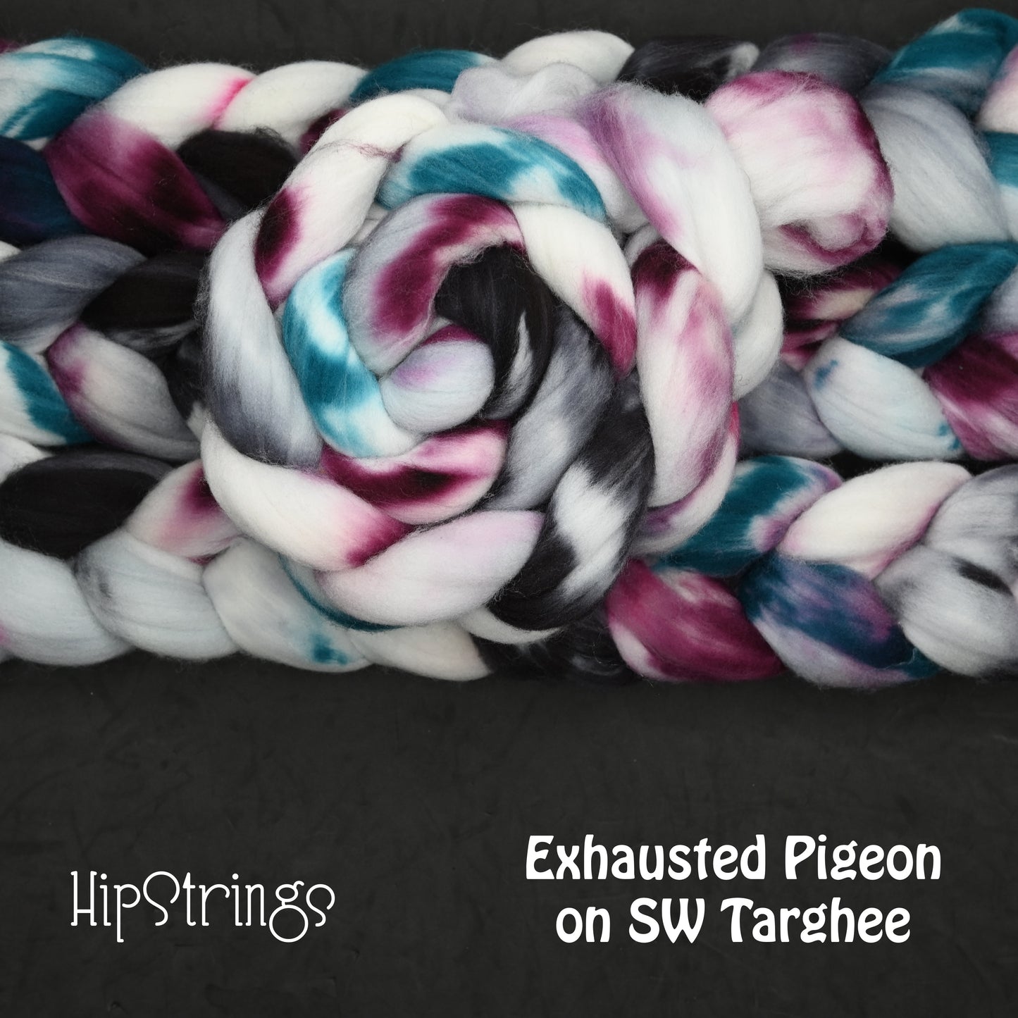Exhausted Pigeon on Hand Dyed Superwash Targhee Wool Combed Top - 4 oz