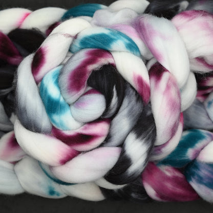 Exhausted Pigeon on Hand Dyed Superwash Targhee Wool Combed Top - 4 oz