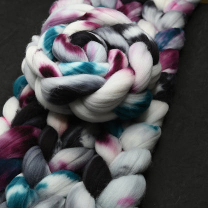 Exhausted Pigeon on Hand Dyed Superwash Targhee Wool Combed Top - 4 oz