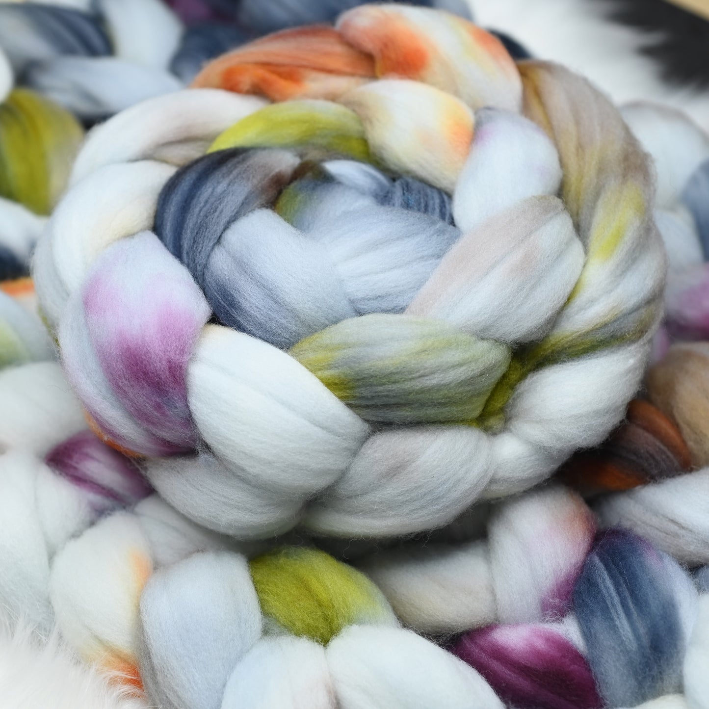 Haunted on Hand Dyed Superwash Targhee Wool Combed Top- 4 oz