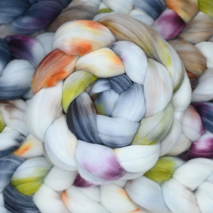 Haunted on Hand Dyed Superwash Targhee Wool Combed Top- 4 oz