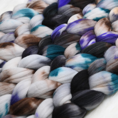 Restructuring on Hand Dyed Superwash Targhee Wool Combed Top - 4 oz