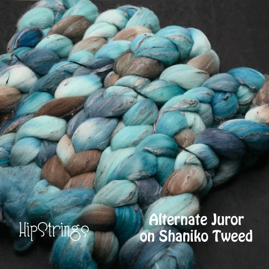 Alternate Juror on Hand Dyed Shaniko Wool Tweed Combed Top - 4 oz