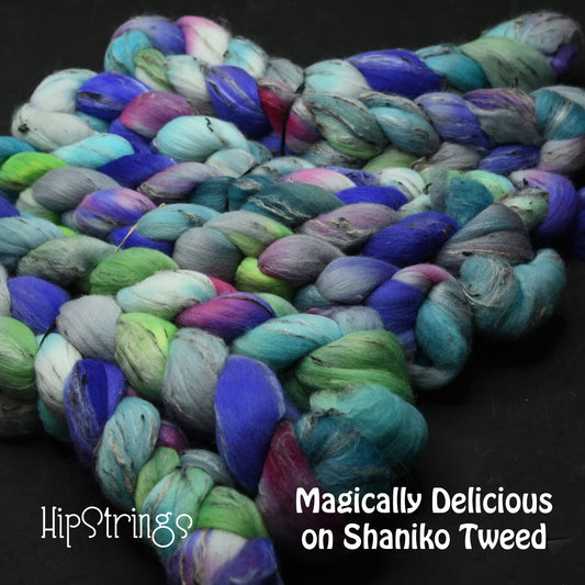 Magically Delicious on Hand Dyed Shaniko Wool Tweed Combed Top - 4 oz