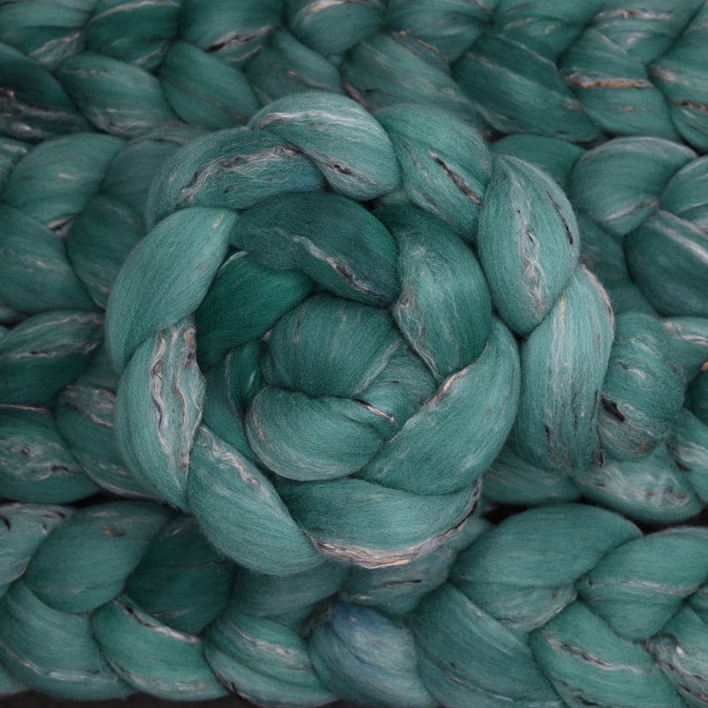 Spruce on Hand Dyed Shaniko Wool Tweed Combed Top - 4 oz