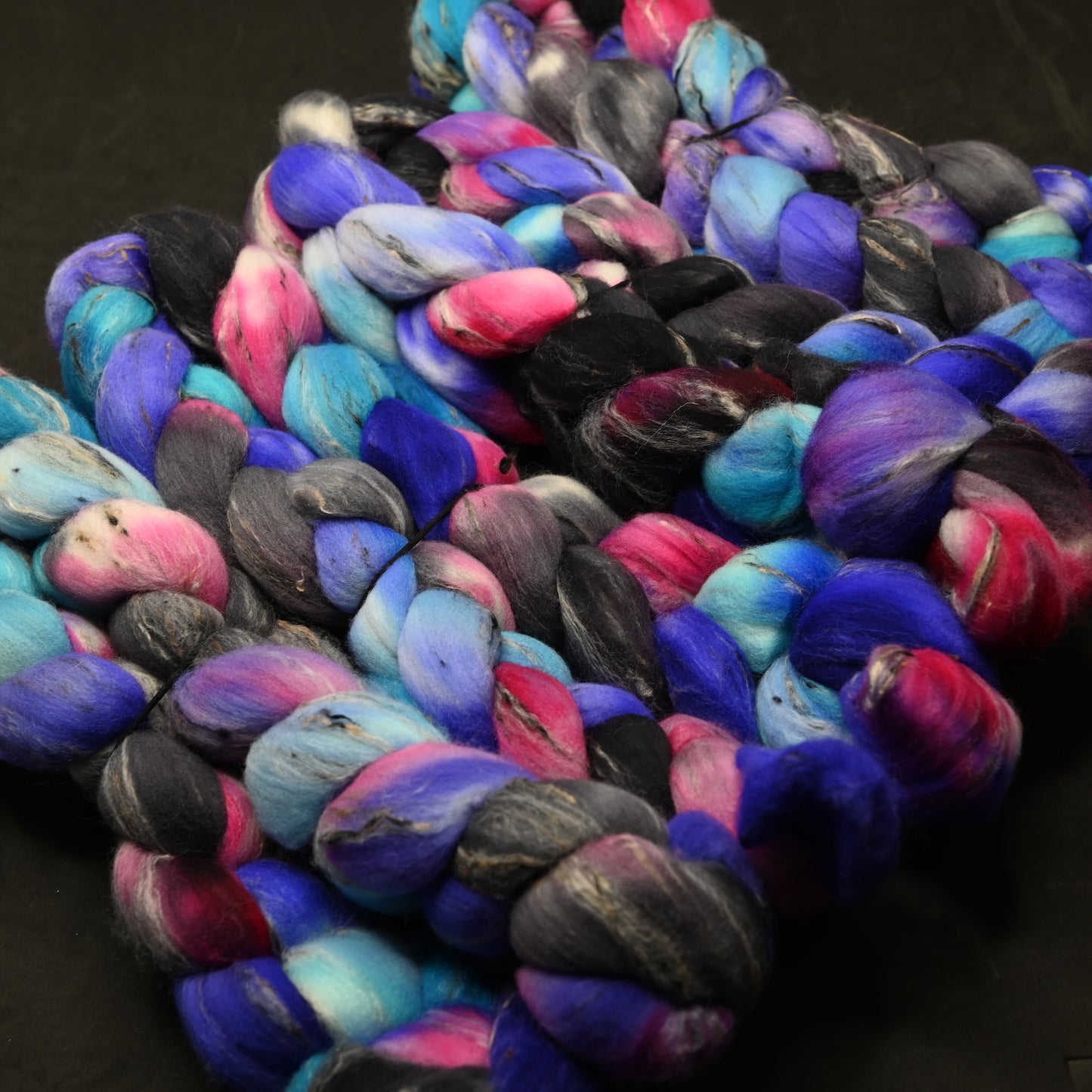 They Make Up Everything on Hand Dyed Shaniko Wool Tweed Combed Top - 4 oz