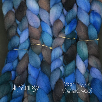 Stormking on Hand Dyed Shetland Wool Combed Top - 4 oz