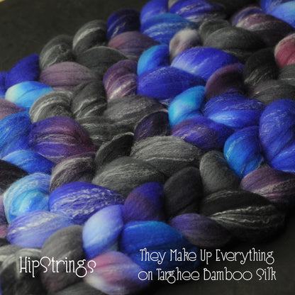 They Make Up Everything on Hand Dyed Targhee/Bamboo/Silk Combed Top - 4 oz
