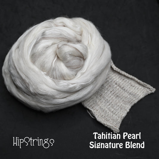 Tahitian Pearl Superfine Merino Llama Silk Signature Custom Blended Top - 4 oz