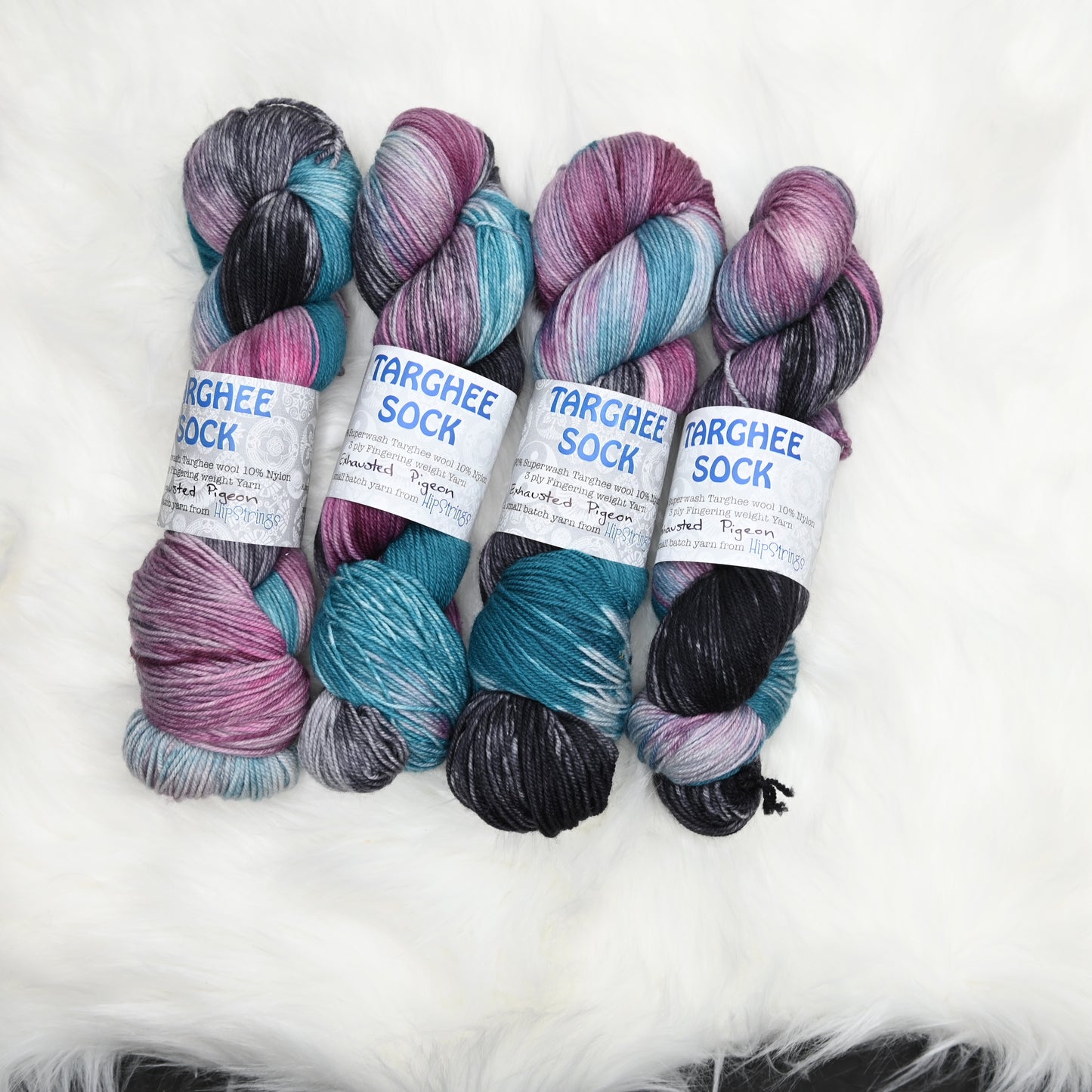 Exhausted Pigeon on Hand Dyed SW Targhee Wool Nylon Sock Yarn - 465 yd/115g