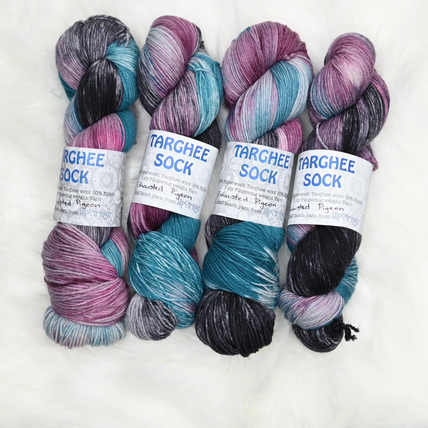 Exhausted Pigeon on Hand Dyed SW Targhee Wool Nylon Sock Yarn - 465 yd/115g
