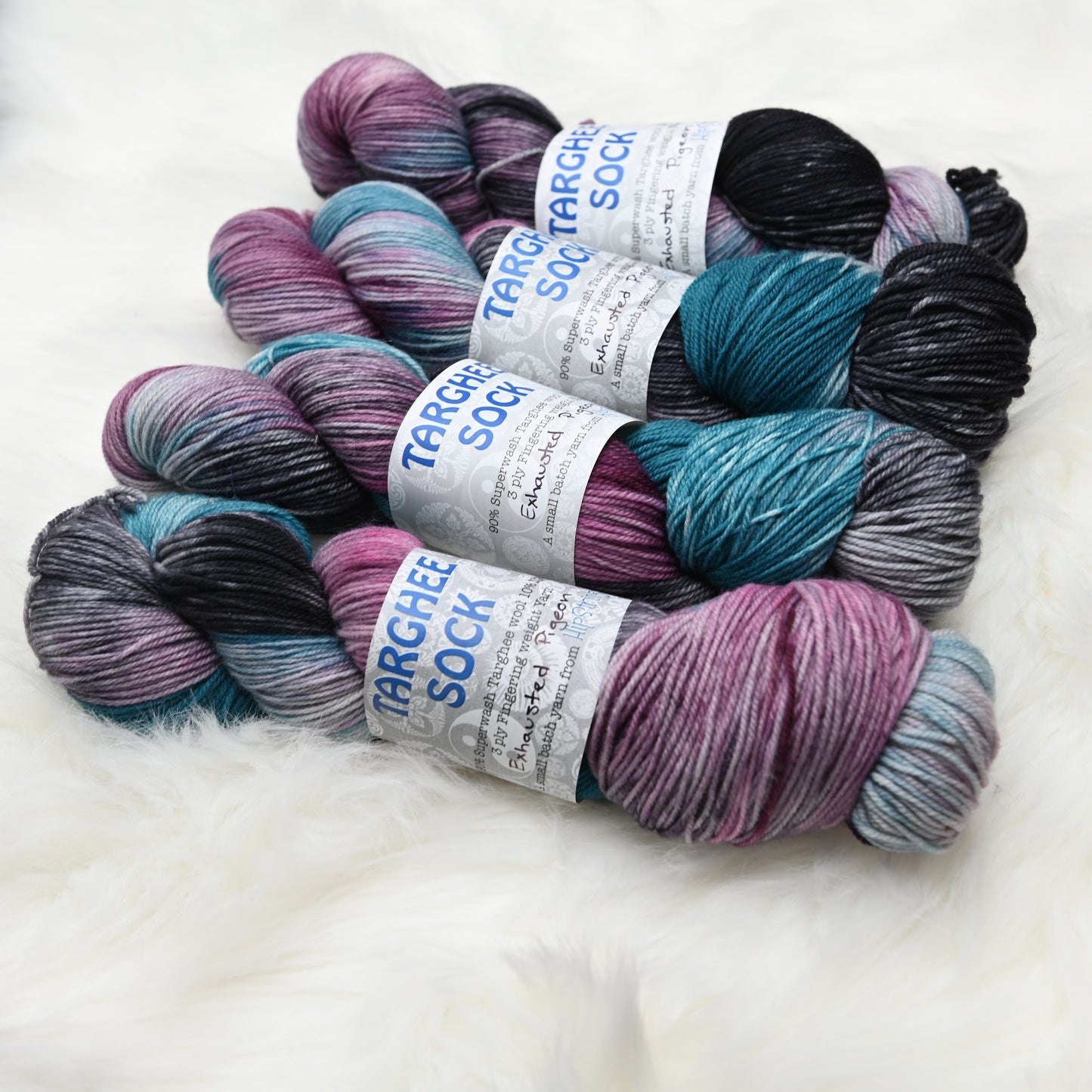 Exhausted Pigeon on Hand Dyed SW Targhee Wool Nylon Sock Yarn - 465 yd/115g