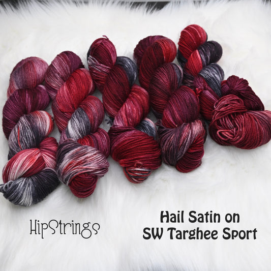 Hail Satin on Hand Dyed SW Targhee Nylon Sock Yarn - 115 g/4 oz