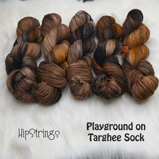 Playground on Hand Dyed SW Targhee Wool Nylon Sock Yarn - 465 yd
