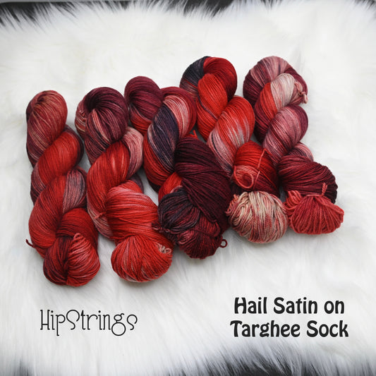 Strawberry Rhubarb on Hand Dyed SW Targhee Wool Nylon Sock Yarn - 465 yd/115 g