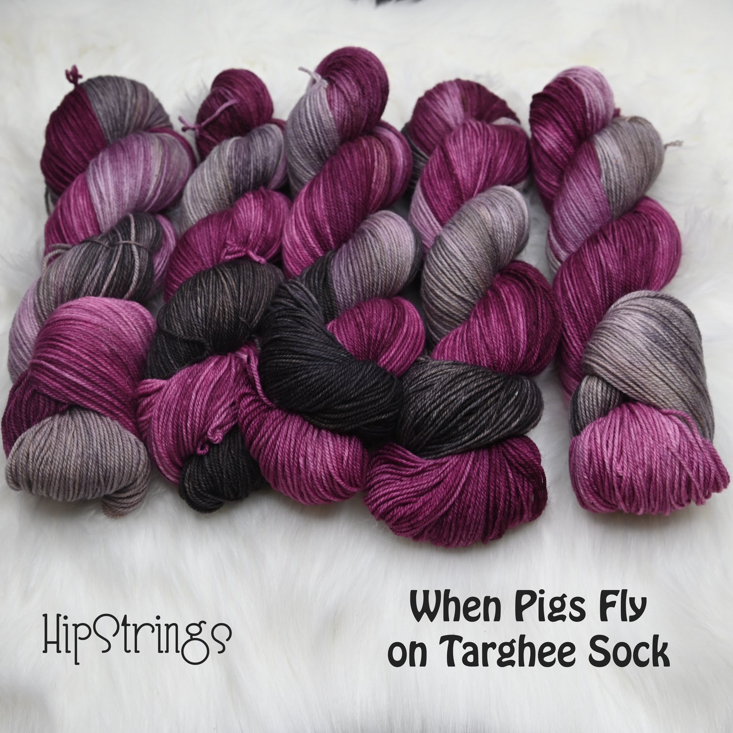 When Pigs Fly on Hand Dyed SW Targhee Wool Nylon Sock Yarn - 465 yd
