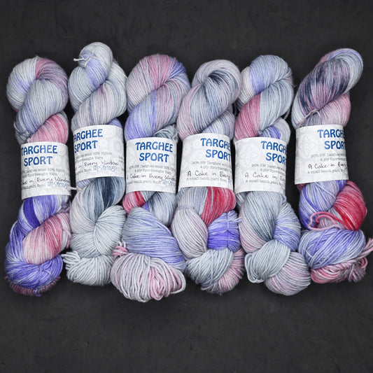 A Cake in Every Window on Hand Dyed Targhee Wool Sport Yarn - 300 yd/100 g