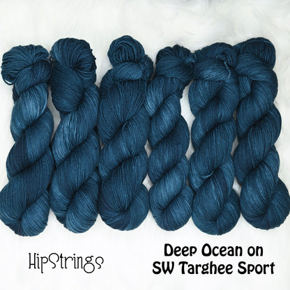 Deep Ocean on Targhee Sport Yarn - 300 yd/100 g