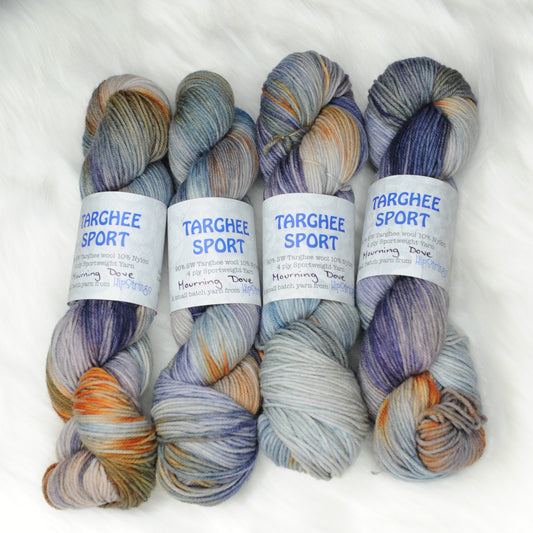 Mourning Dove on Hand Dyed Targhee Wool Sport Yarn - 300 yd/100 g