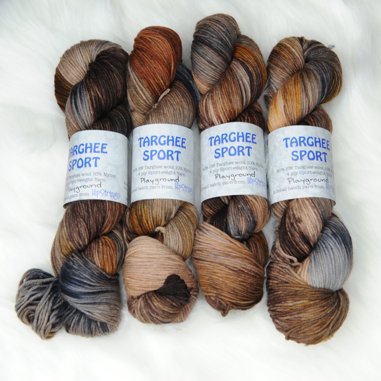 Playground on Hand Dyed SW Targhee Wool Nylon Sport Yarn - 100 g