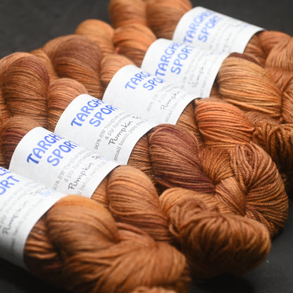Pumpkin Spice on Hand Dyed Targhee Wool Sport Yarn - 300 yd/100 g