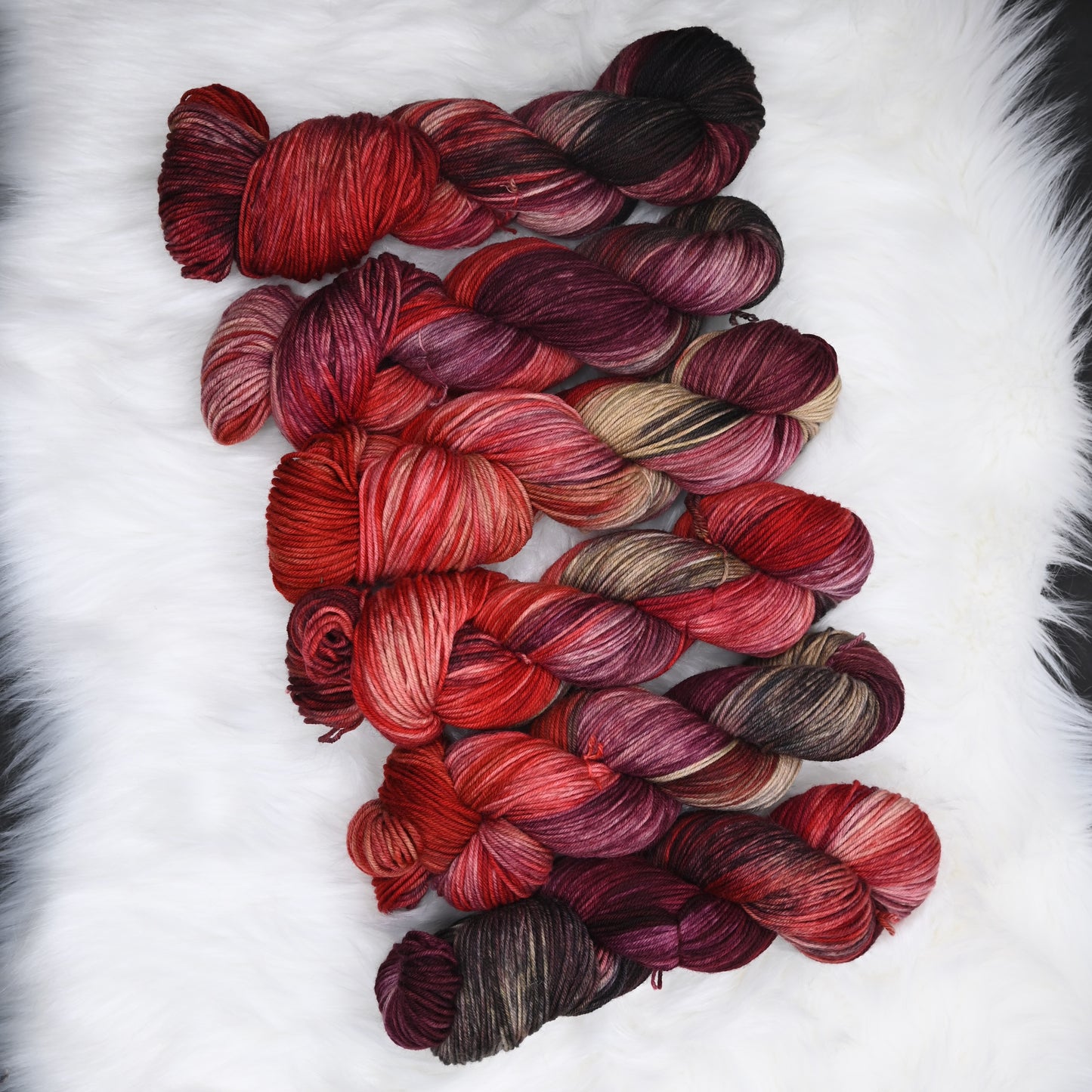 Strawberry Rhubarb on Hand Dyed Targhee Wool Sport Yarn - 300 yd/100 g