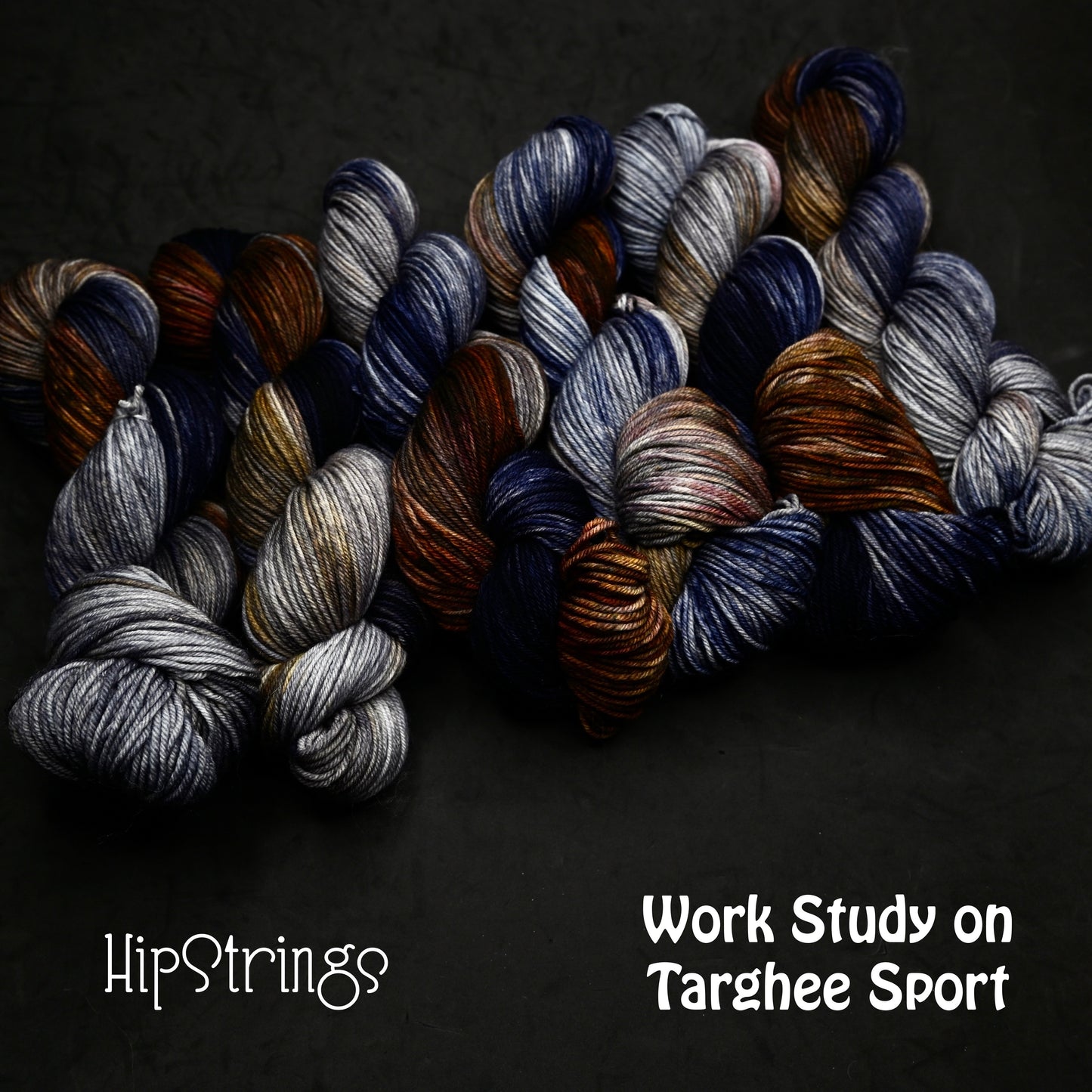 Work Study on Hand Dyed Targhee Wool Sport Yarn - 300 yd/100 g
