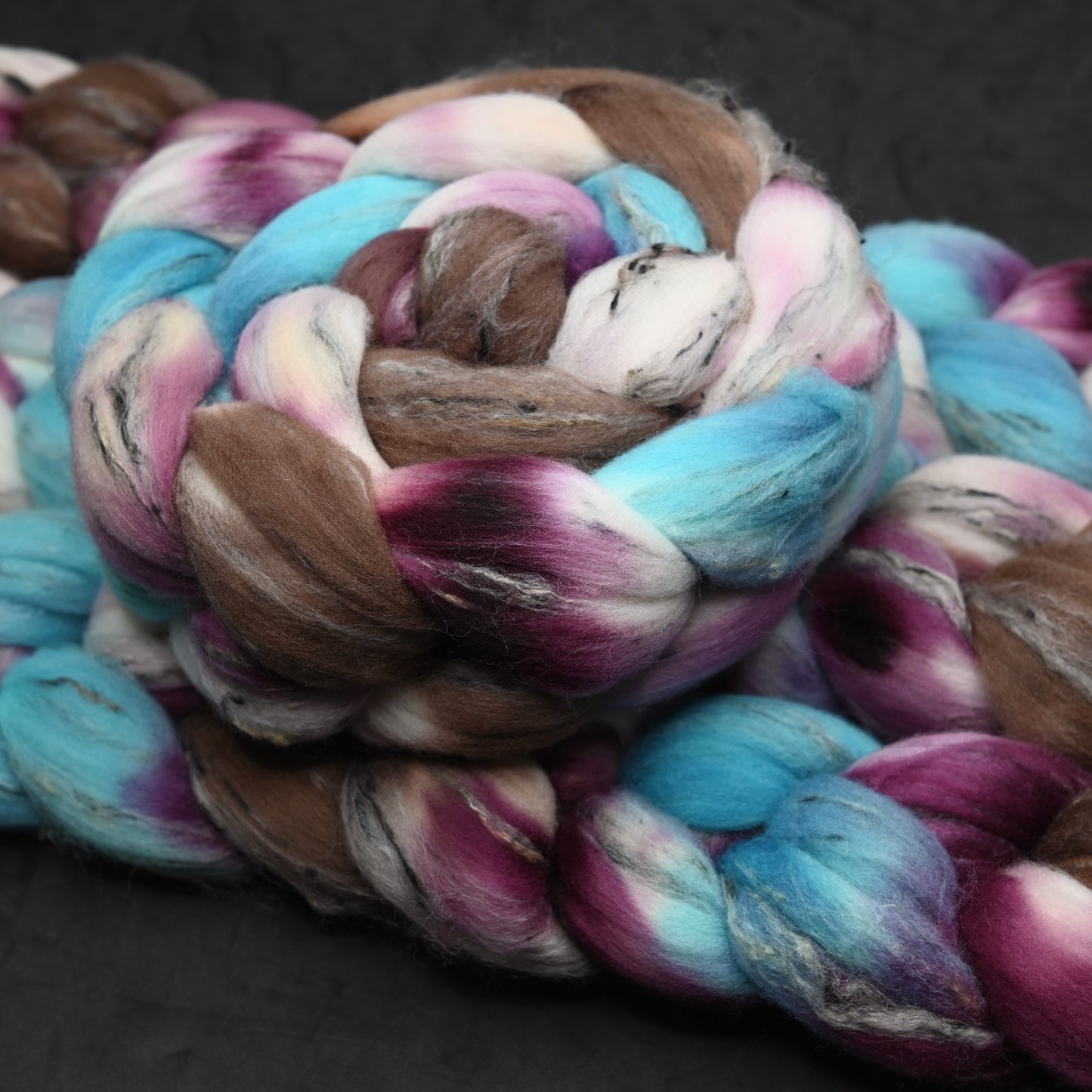 7 ate 9 on Hand Dyed Shaniko Wool Tweed Combed Top - 4 oz