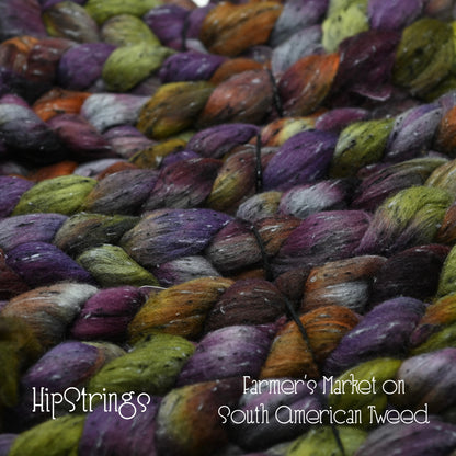 Farmer's Market on Hand Dyed Tweed South American Wool Viscose Combed Top - 4 oz