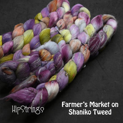 Farmer's Market on Hand Dyed Shaniko Wool Tweed Combed Top - 4 oz