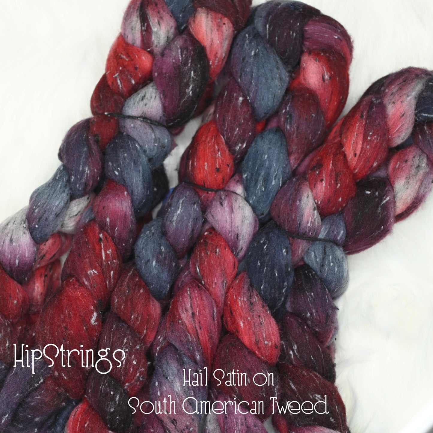 Hail Satin on Hand Dyed Tweed South American Wool Viscose Combed Top - 4 oz