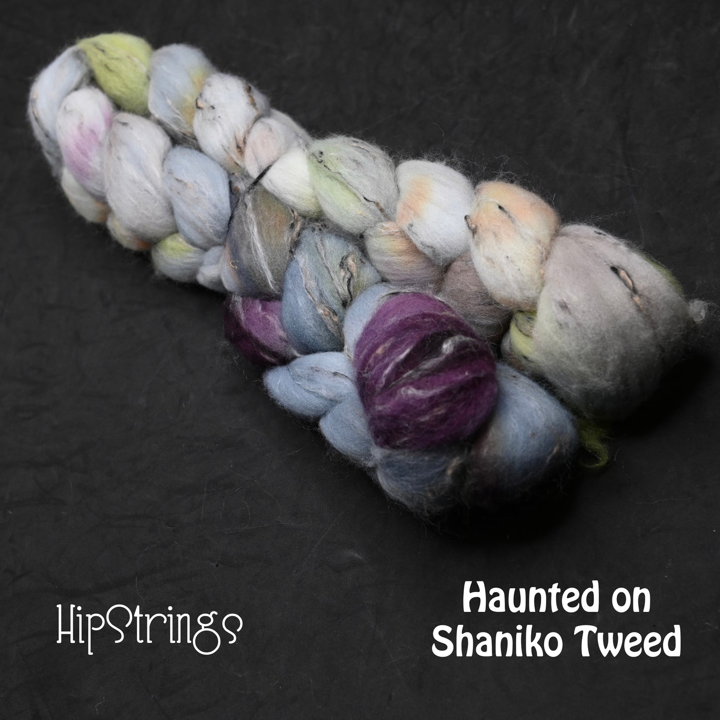 Haunted on Hand Dyed Shaniko Wool Tweed Combed Top - 4 oz