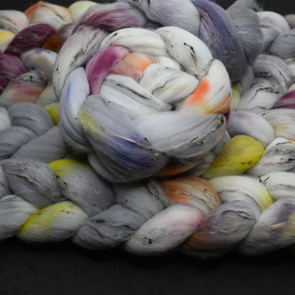 Haunted on Hand Dyed Shaniko Wool Tweed Combed Top - 4 oz