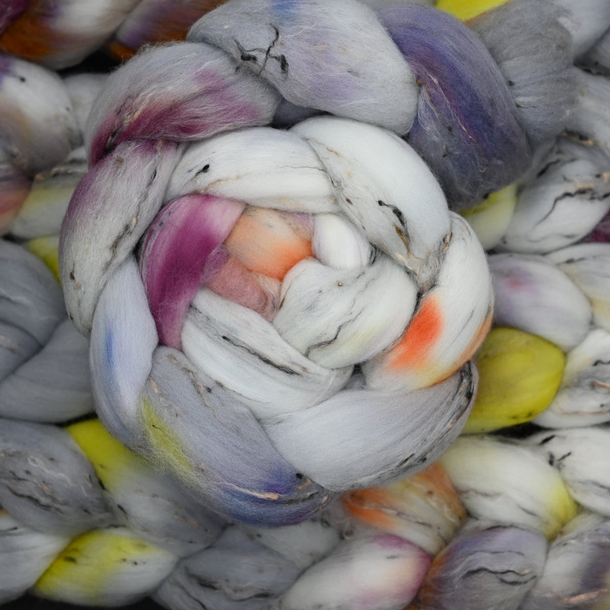 Haunted on Hand Dyed Shaniko Wool Tweed Combed Top - 4 oz
