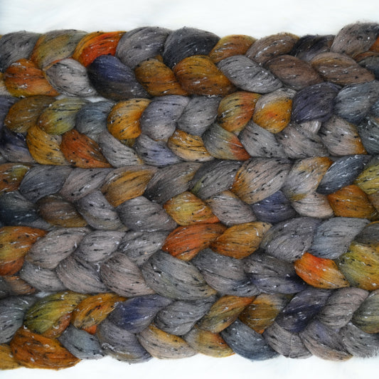 Playground on Hand Dyed Tweed South American Wool Viscose Combed Top - 4 oz